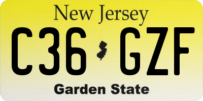 NJ license plate C36GZF