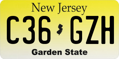 NJ license plate C36GZH