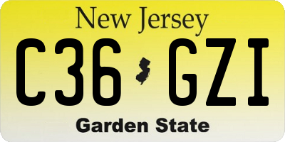 NJ license plate C36GZI