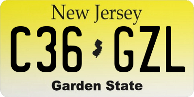 NJ license plate C36GZL