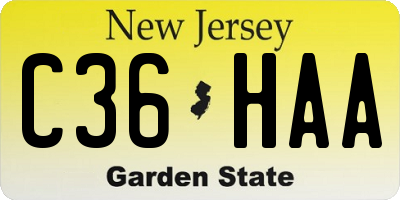 NJ license plate C36HAA