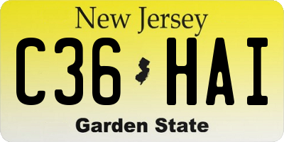 NJ license plate C36HAI
