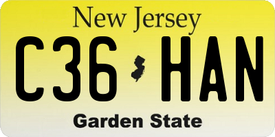 NJ license plate C36HAN