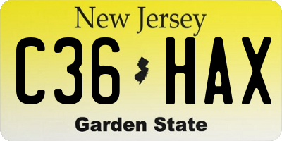 NJ license plate C36HAX