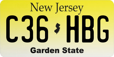 NJ license plate C36HBG
