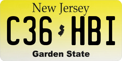 NJ license plate C36HBI