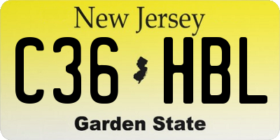 NJ license plate C36HBL