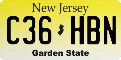 NJ license plate C36HBN