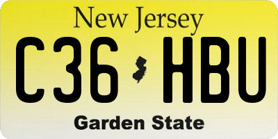 NJ license plate C36HBU