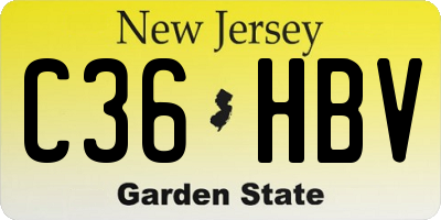 NJ license plate C36HBV