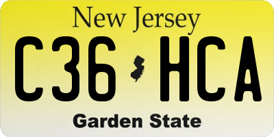 NJ license plate C36HCA