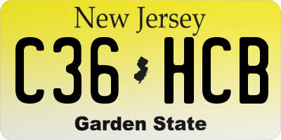 NJ license plate C36HCB