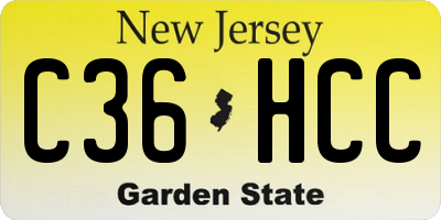 NJ license plate C36HCC