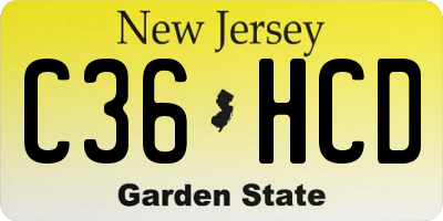 NJ license plate C36HCD