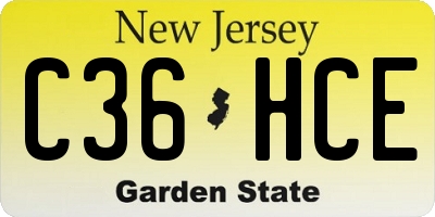 NJ license plate C36HCE