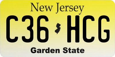 NJ license plate C36HCG