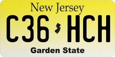 NJ license plate C36HCH