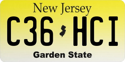 NJ license plate C36HCI