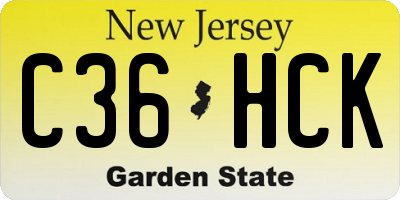 NJ license plate C36HCK