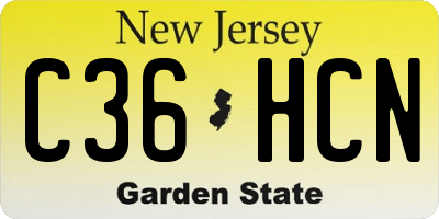 NJ license plate C36HCN