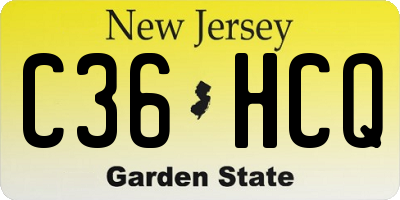 NJ license plate C36HCQ