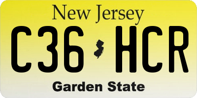 NJ license plate C36HCR