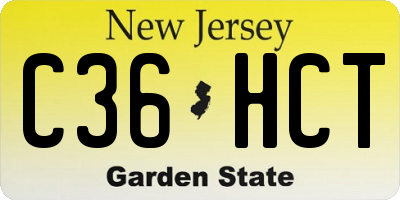 NJ license plate C36HCT