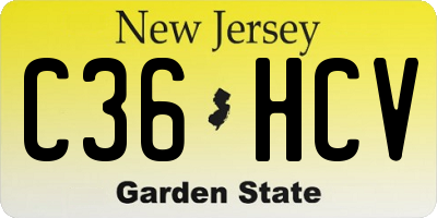 NJ license plate C36HCV
