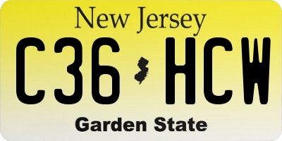 NJ license plate C36HCW