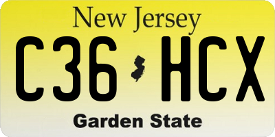 NJ license plate C36HCX