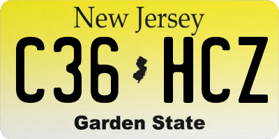 NJ license plate C36HCZ