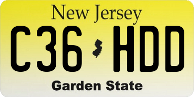 NJ license plate C36HDD