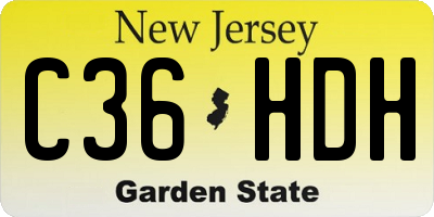 NJ license plate C36HDH