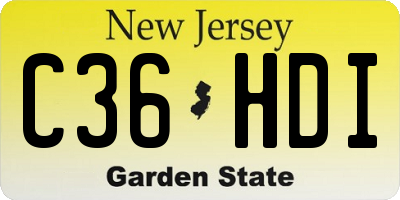 NJ license plate C36HDI