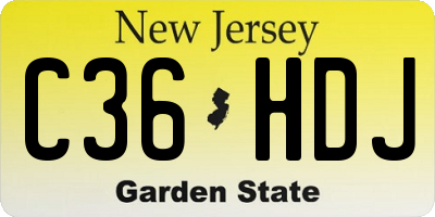 NJ license plate C36HDJ