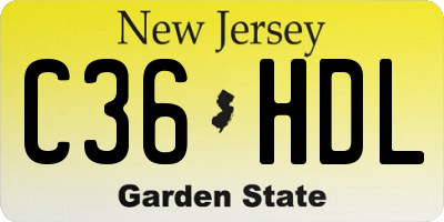 NJ license plate C36HDL
