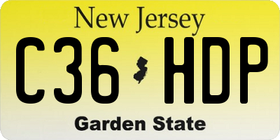 NJ license plate C36HDP