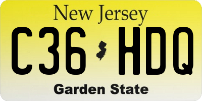 NJ license plate C36HDQ