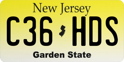 NJ license plate C36HDS