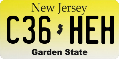 NJ license plate C36HEH