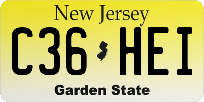 NJ license plate C36HEI