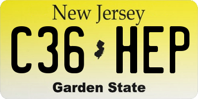 NJ license plate C36HEP