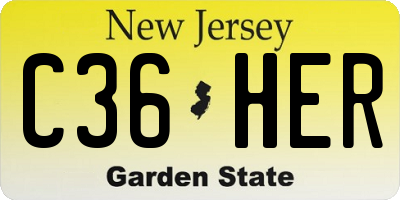 NJ license plate C36HER