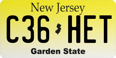 NJ license plate C36HET