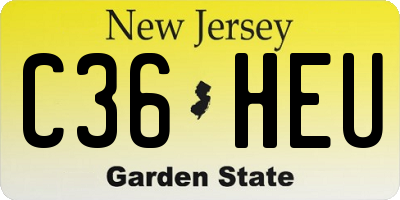 NJ license plate C36HEU