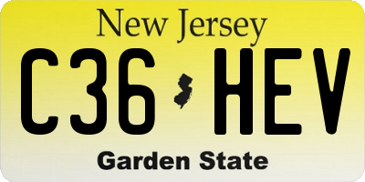 NJ license plate C36HEV