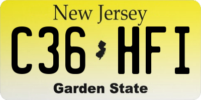 NJ license plate C36HFI