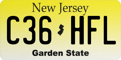 NJ license plate C36HFL