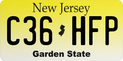 NJ license plate C36HFP