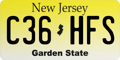 NJ license plate C36HFS
